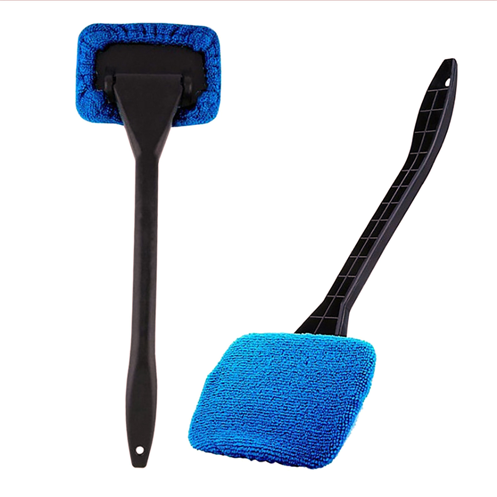 Car Windshield Cleaning Tool, Windshield Cleaner with Washable and Reusable Microfiber Pads and Extendable Handle, for Auto Glass Wiper